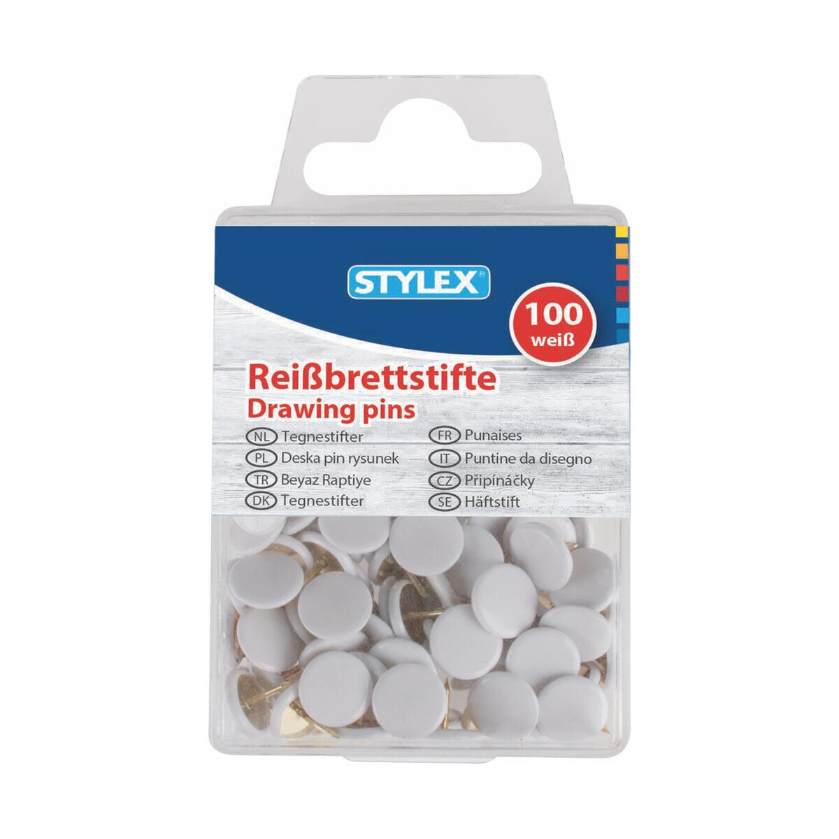 Pioneze metalice albe Stylex