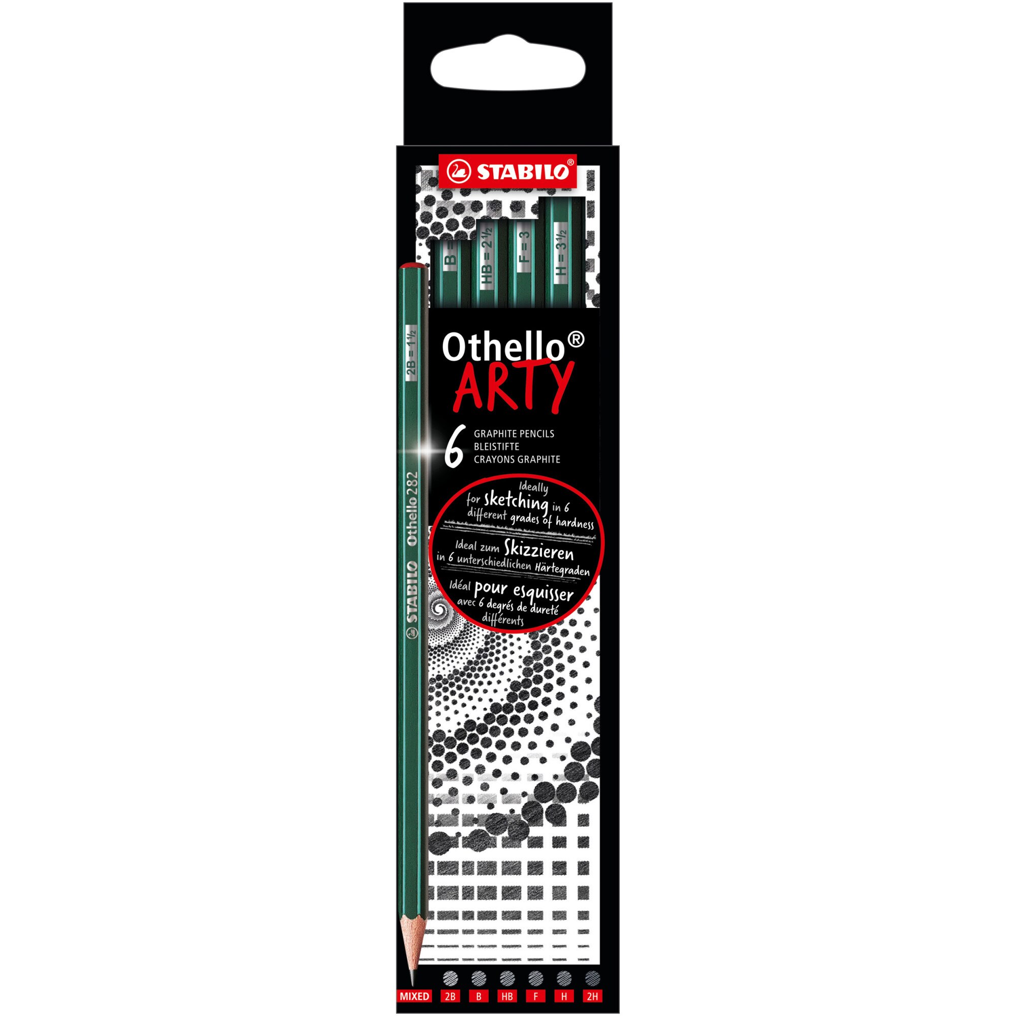 Creion grafit Stabilo Othello 282, set 6 buc