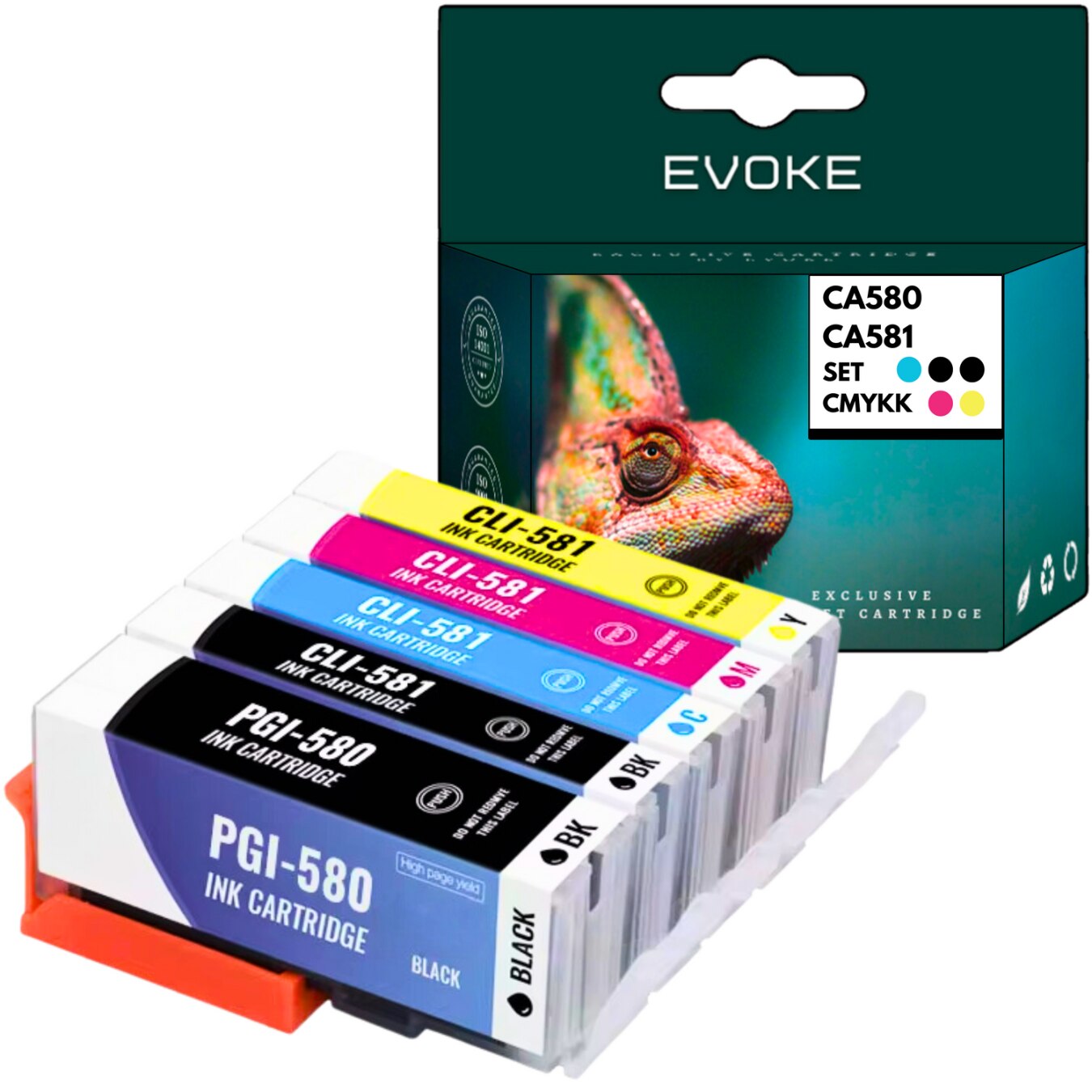 Set 5 cartușe Evoke PGI-580/CLI-581 XL