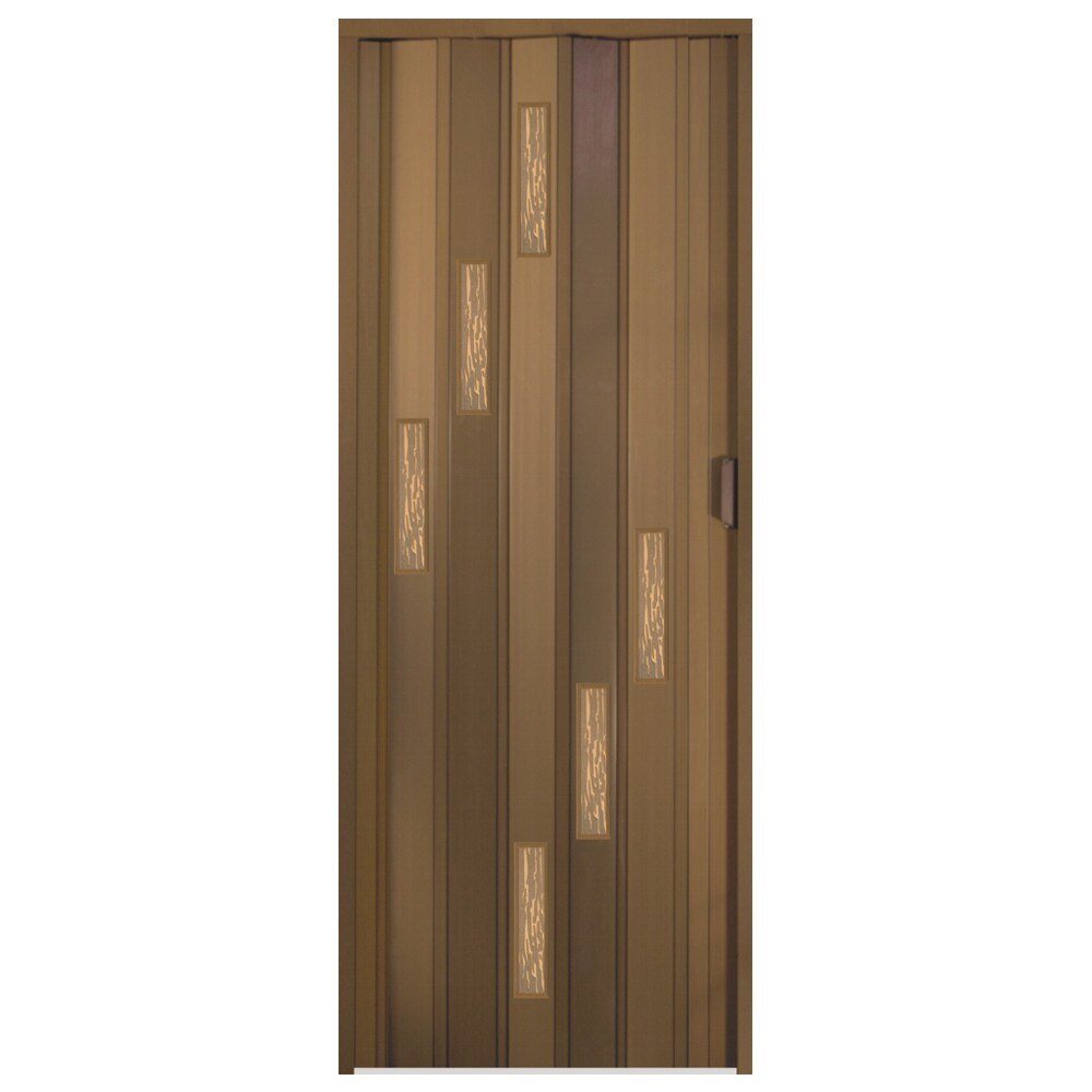 Usă pliantă PVC Italbox 100x203cm Nuc cu 6 geamuri