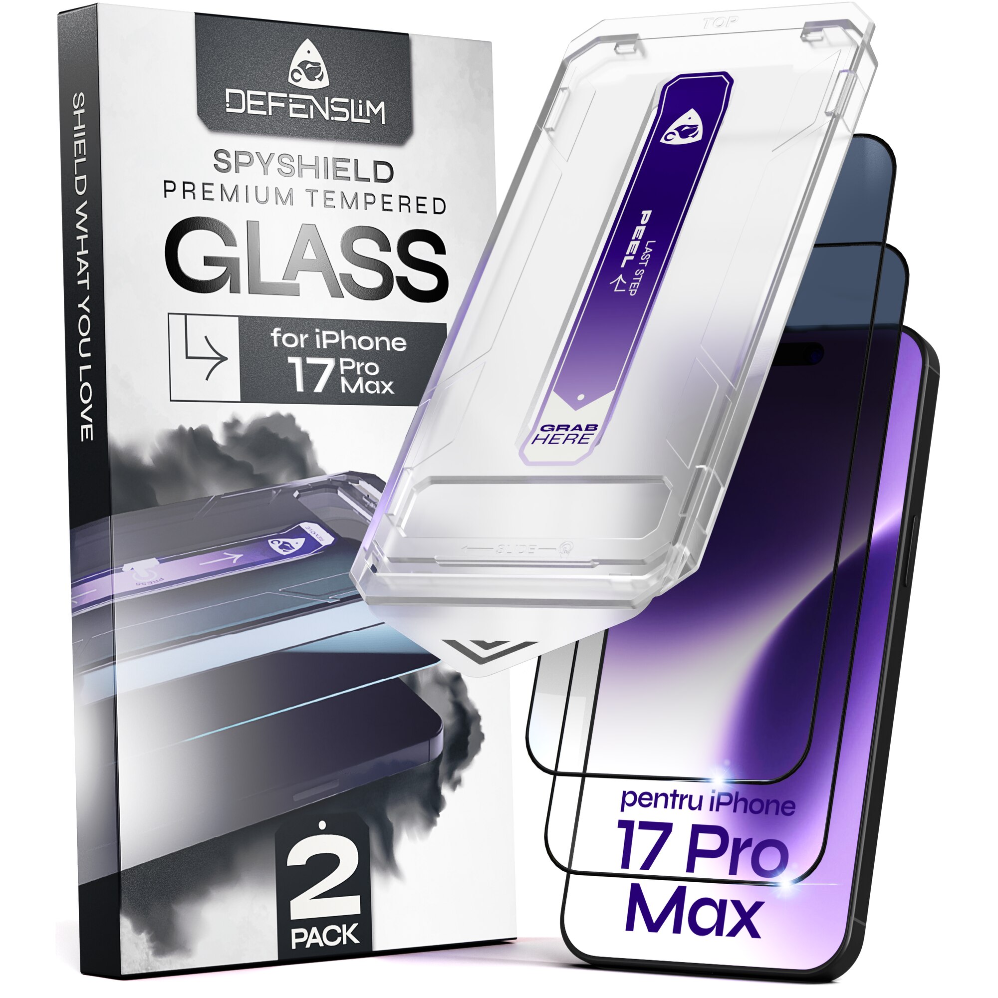 Set 2 Folii sticla DefenSlim Privacy iPhone 17 Pro Max