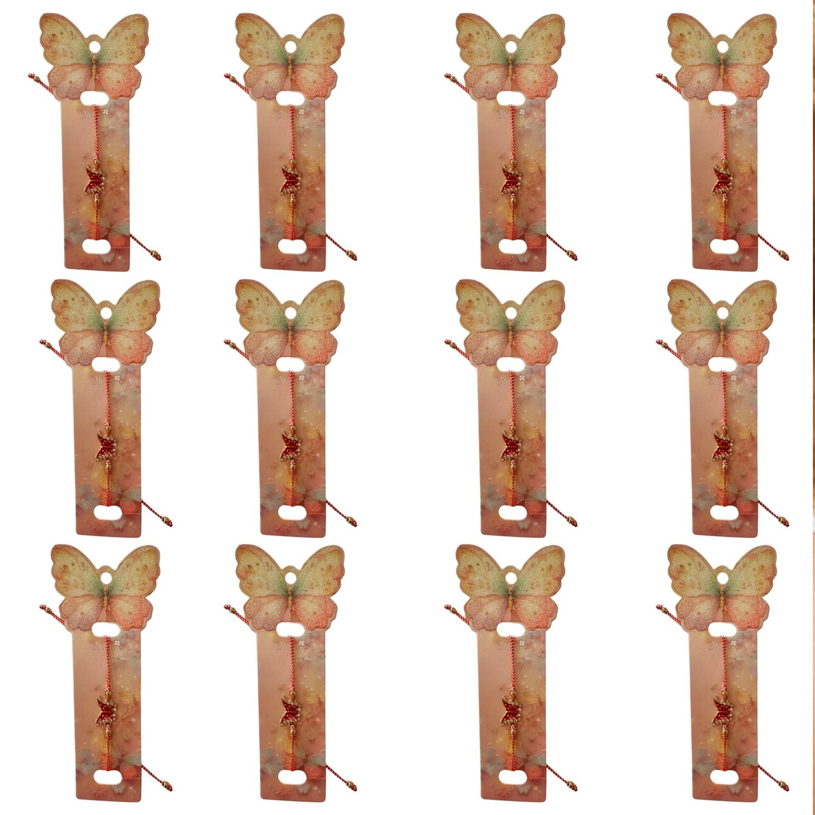 Set 12 brățări Fluture roșu Fashion