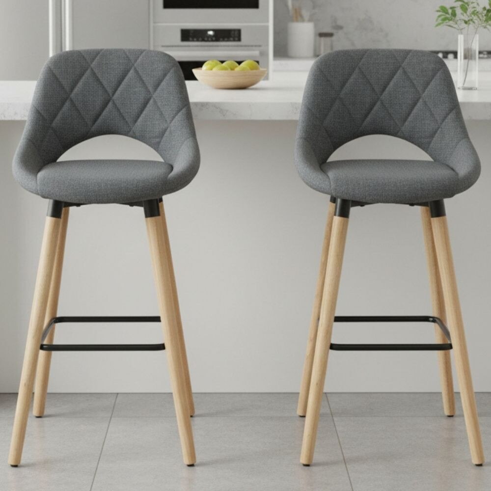 Set 2 scaune bar KD Home BarLuxe Nova Gri