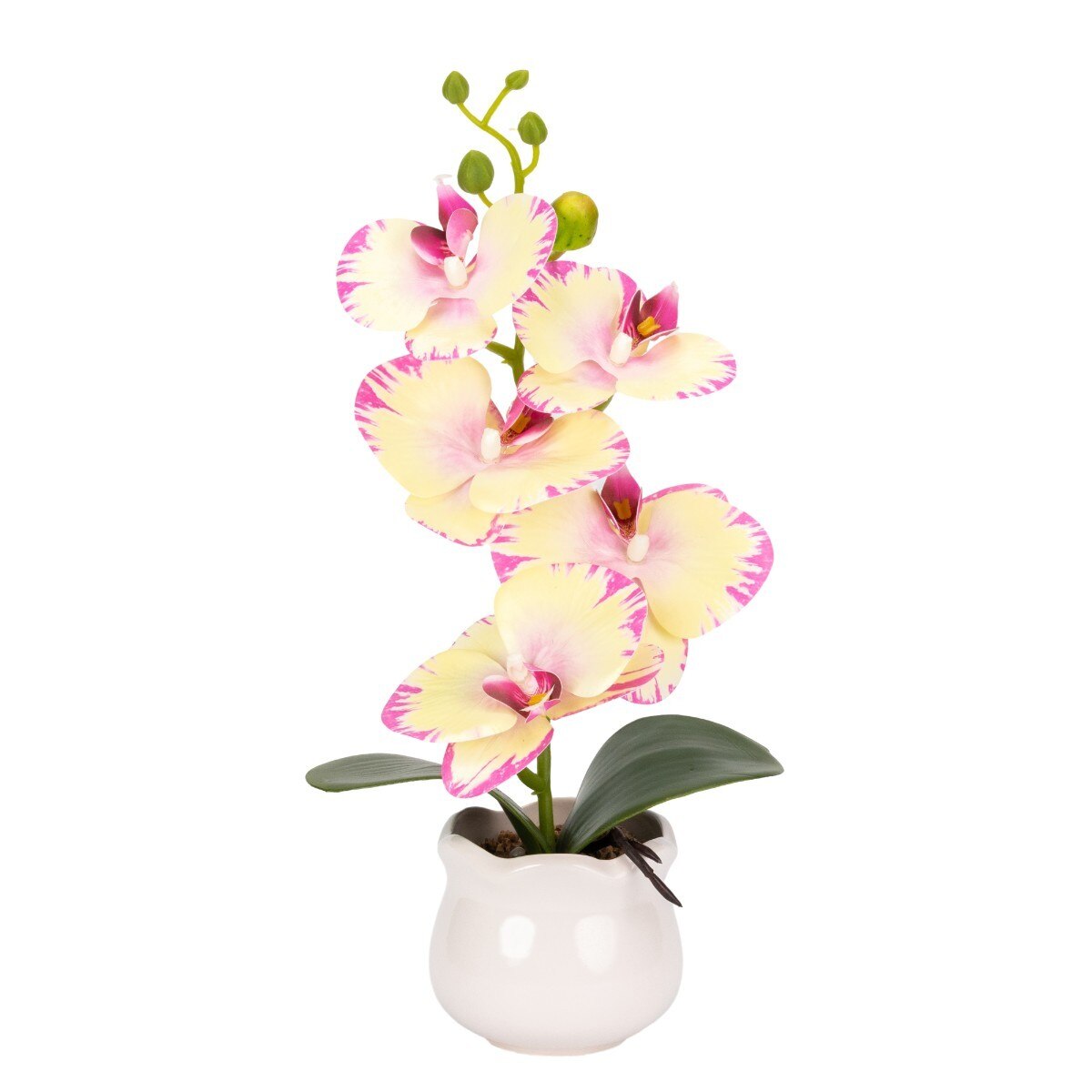 Orhidee artificială Naimeed galben pal 49 cm