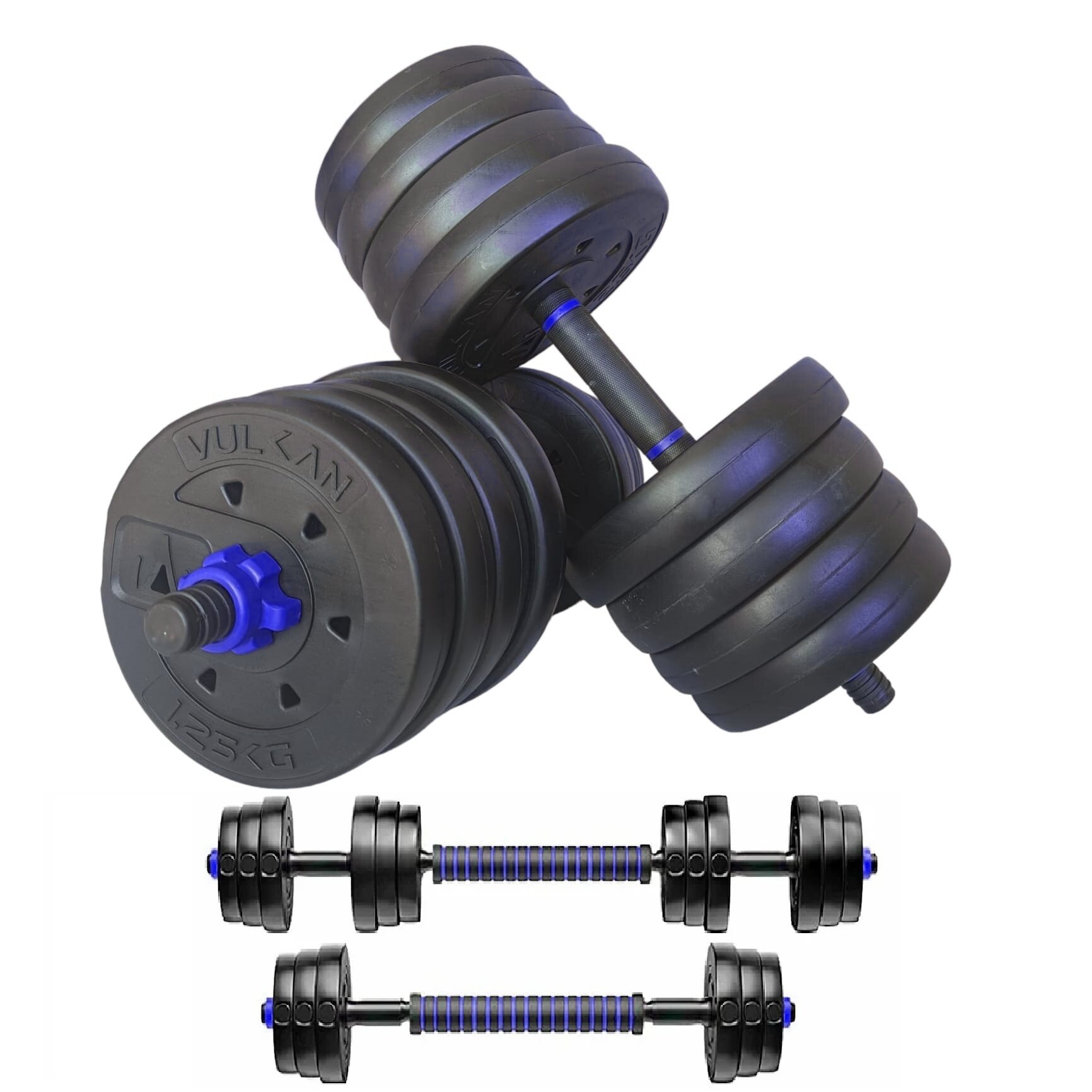 Set gantere și halteră Vulkan 30 kg