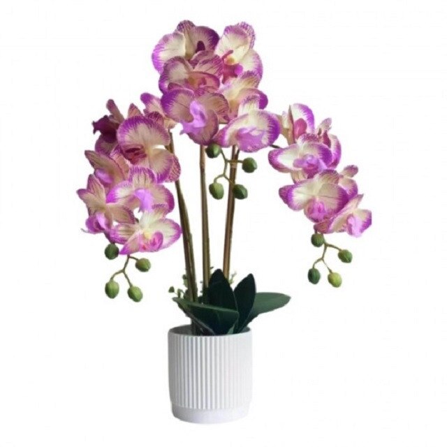Orhidee artificială alb-mov 53 cm