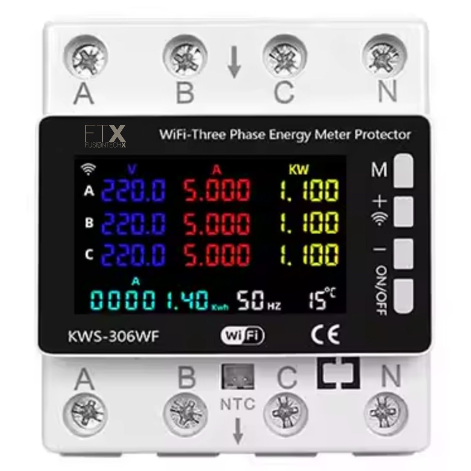 Contor trifazic smart FusionTechX 80A