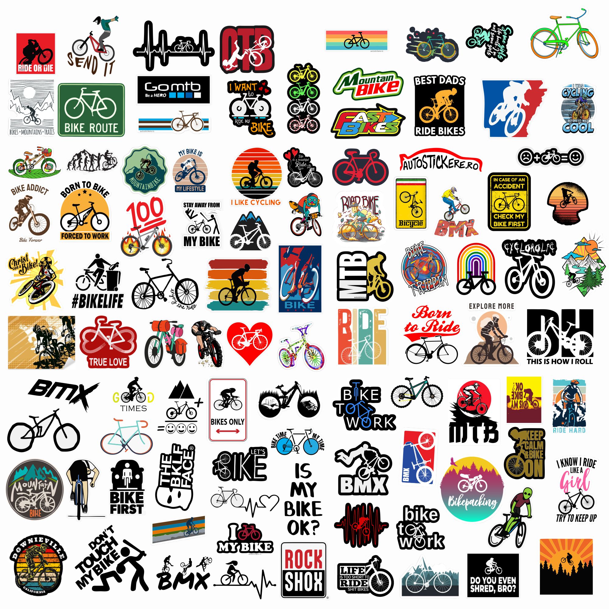 Set 100 Stickere Bike by TRM