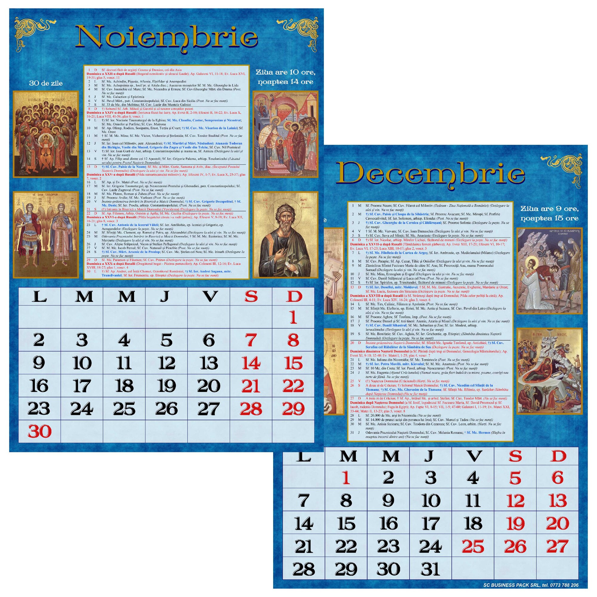 Calendar Ortodox A4 Albastru OEM