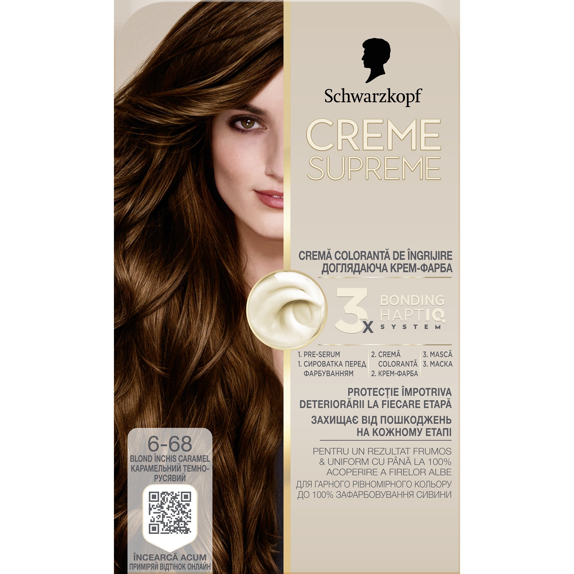 Schwarzkopf Creme Supreme 6-68 Blond Închis Caramel