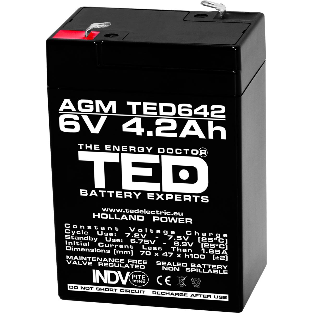 Acumulator TED AGM 6V 4.2Ah
