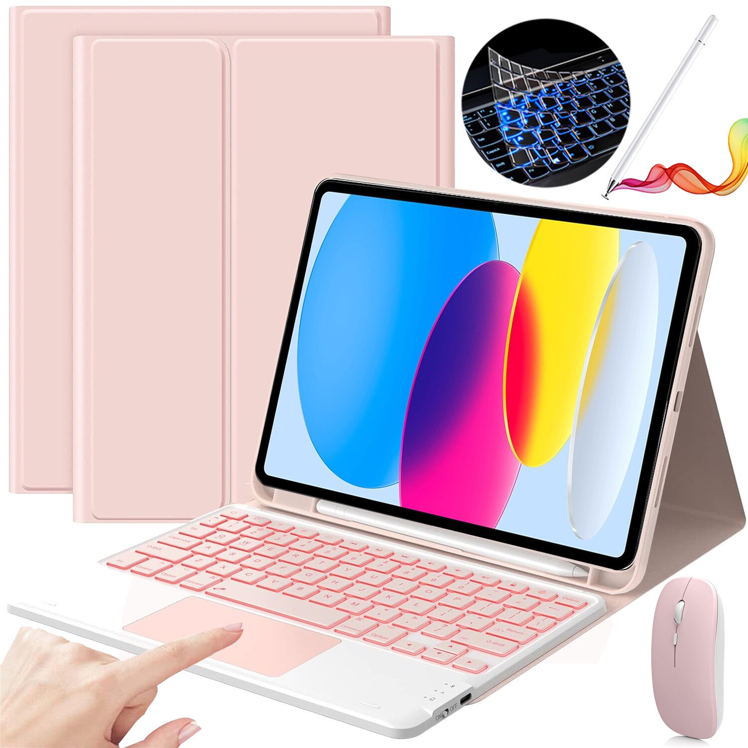JODAKOR Tastatură iPad 10/11 Roz