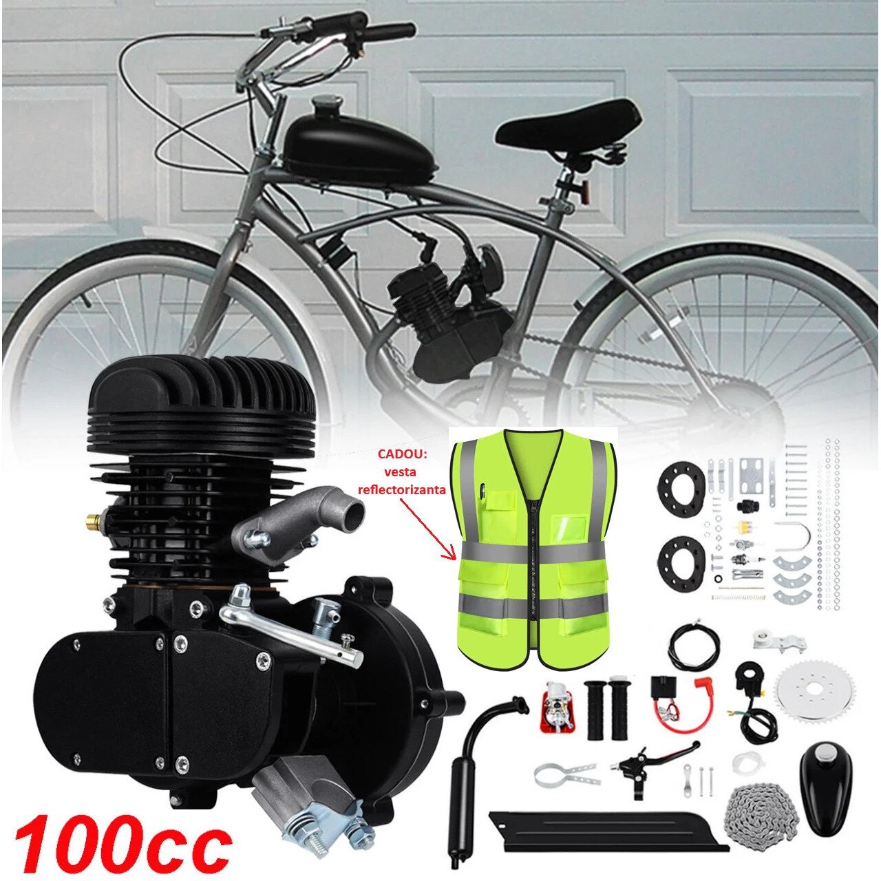 Kit motor bicicletă 100cc 2T
