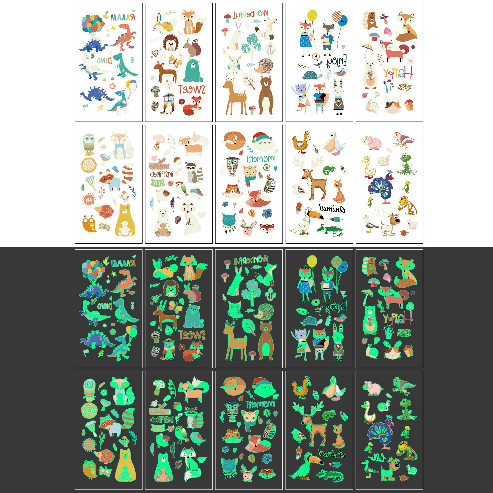 Set 200 Tatuaje Dinozaur Bluvista