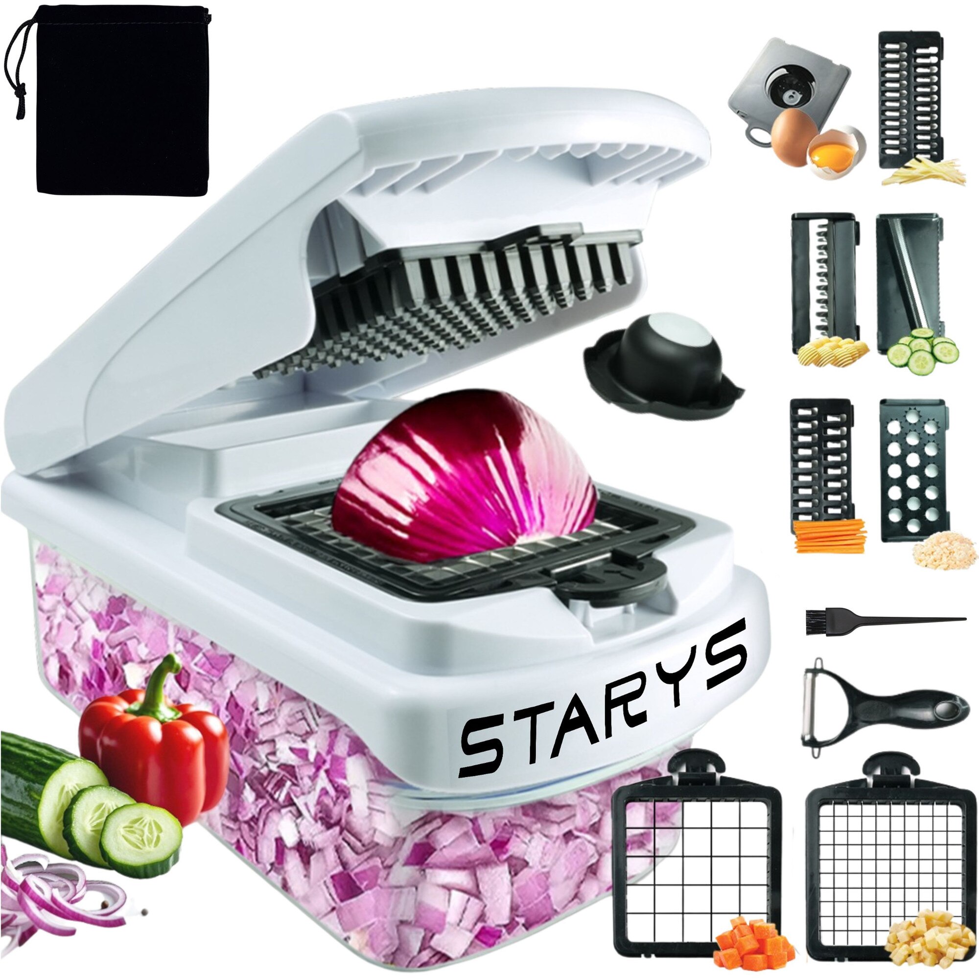 Tocator de Legume Profesional 7 in 1 STARYS® Alb