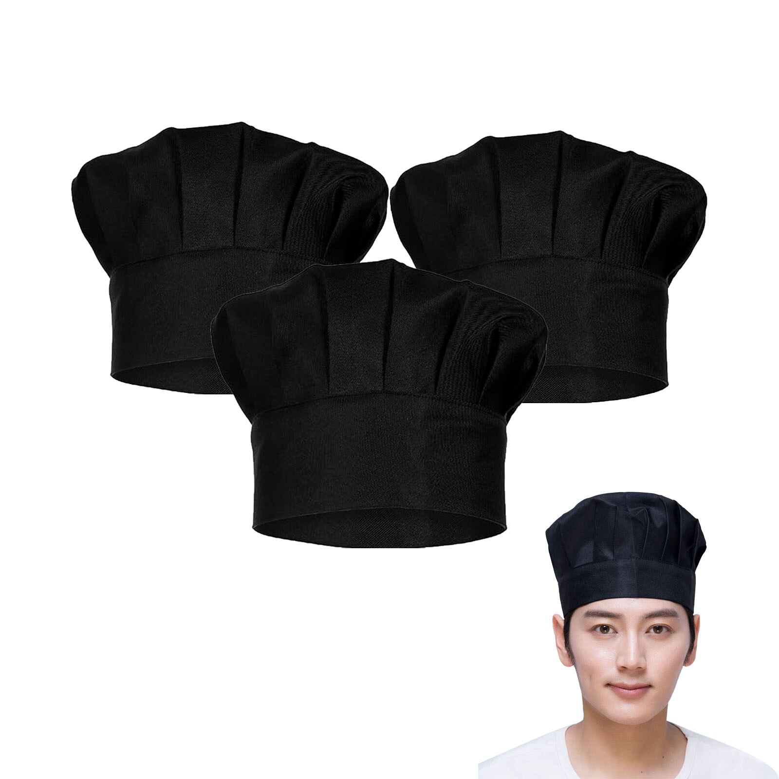 Set 3 Bonete Bucatar ZGGZERG Negru