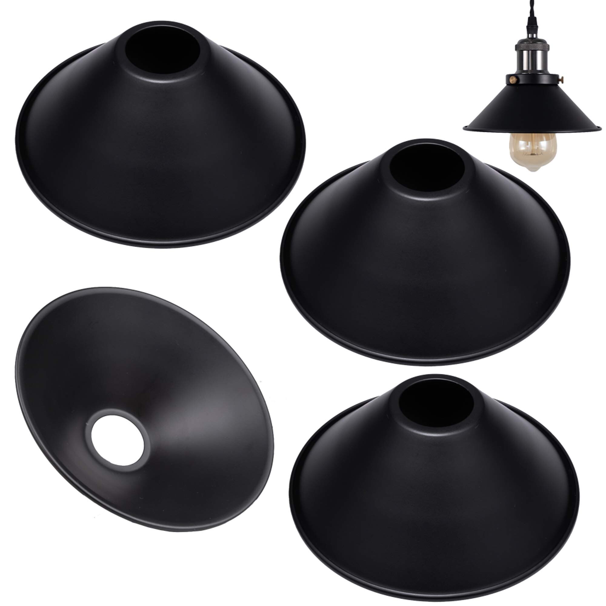 Abajur FSLiving metal negru 18x6.5cm