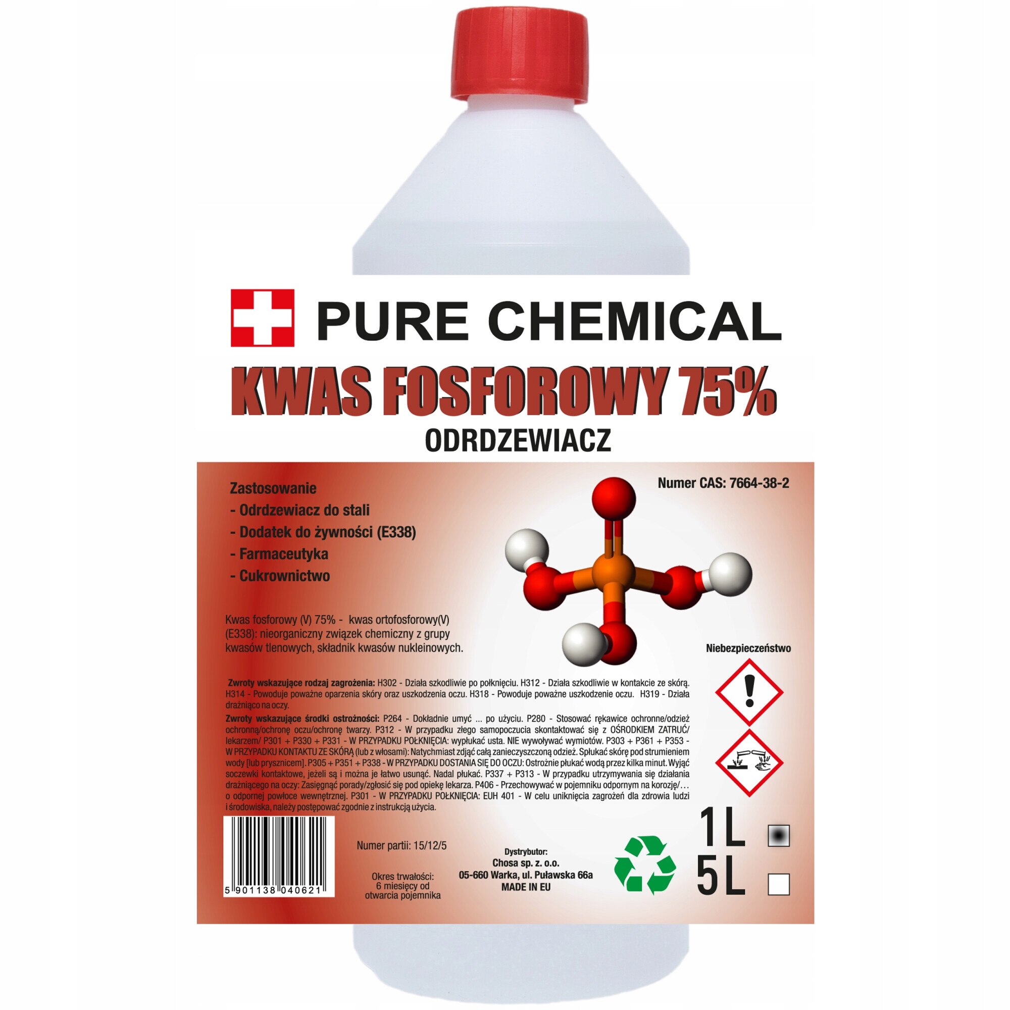 Indepartator De Rugina Pure Chemical 75%, 1L