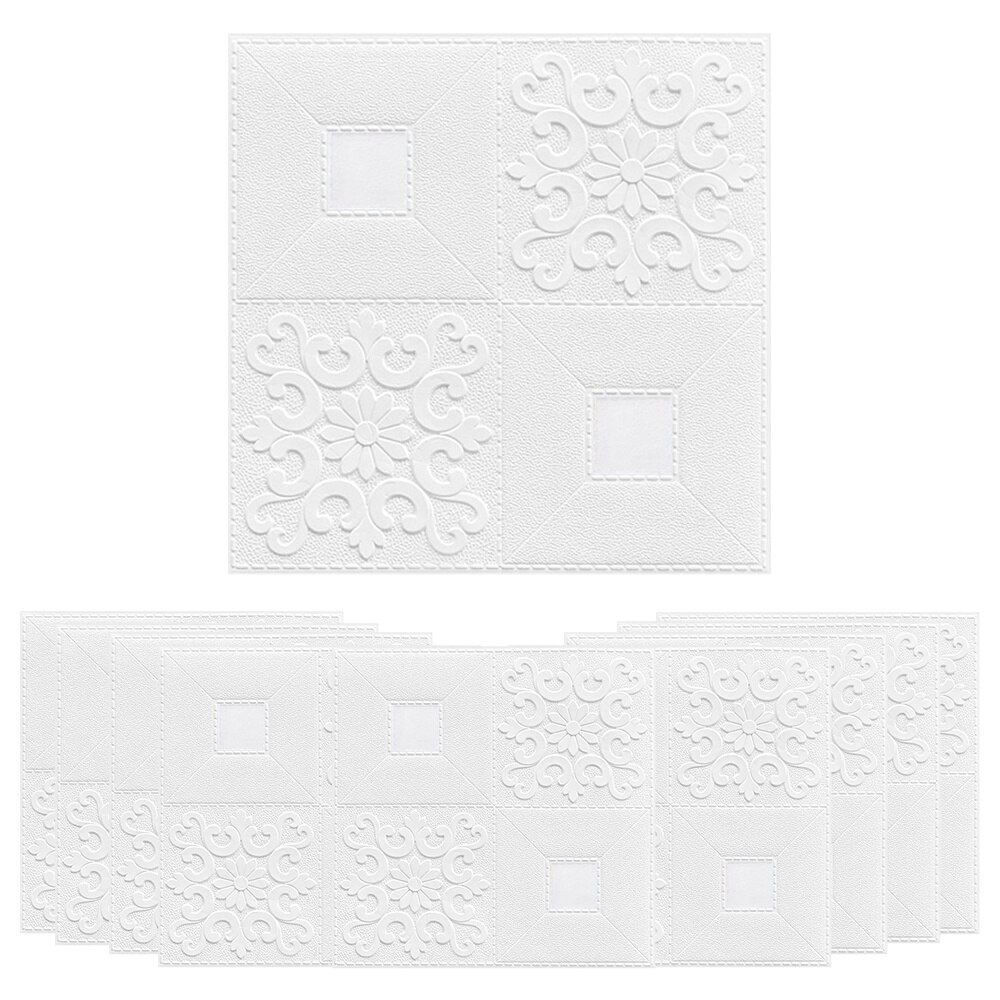 Set 10 Placi 3D Caramida YISYNIM Alb