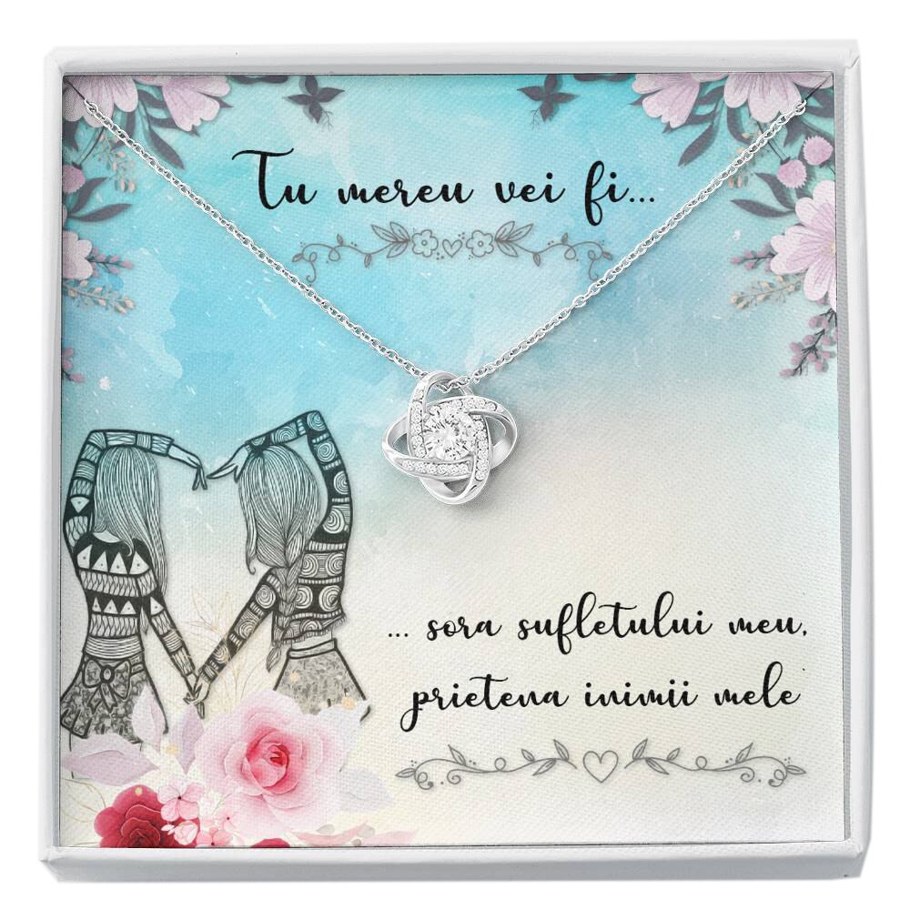 Set Cadou Colier Argint 925 Pandant Nod Aur Alb