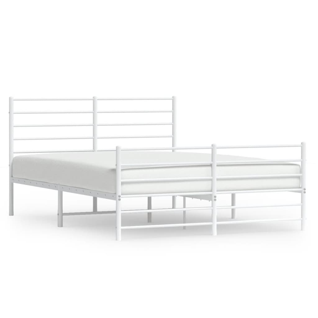 Cadru pat metalic vidaXL Alb 352384