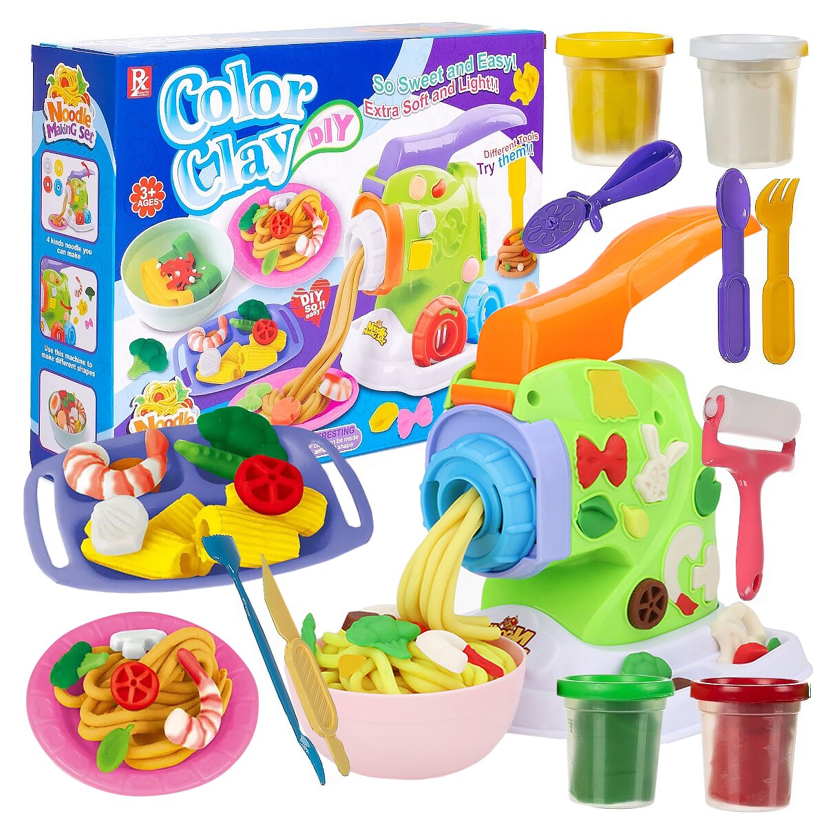Set Creativ Plastilină Aparat Noodles