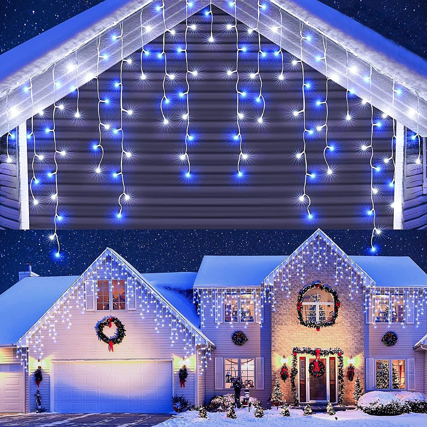 Perdea Lumini Nevermore 5m 100 LED Albastru/Alb
