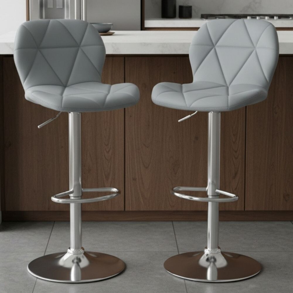 Set 2 scaune bar KD Home Velvet Rise 360 Gri