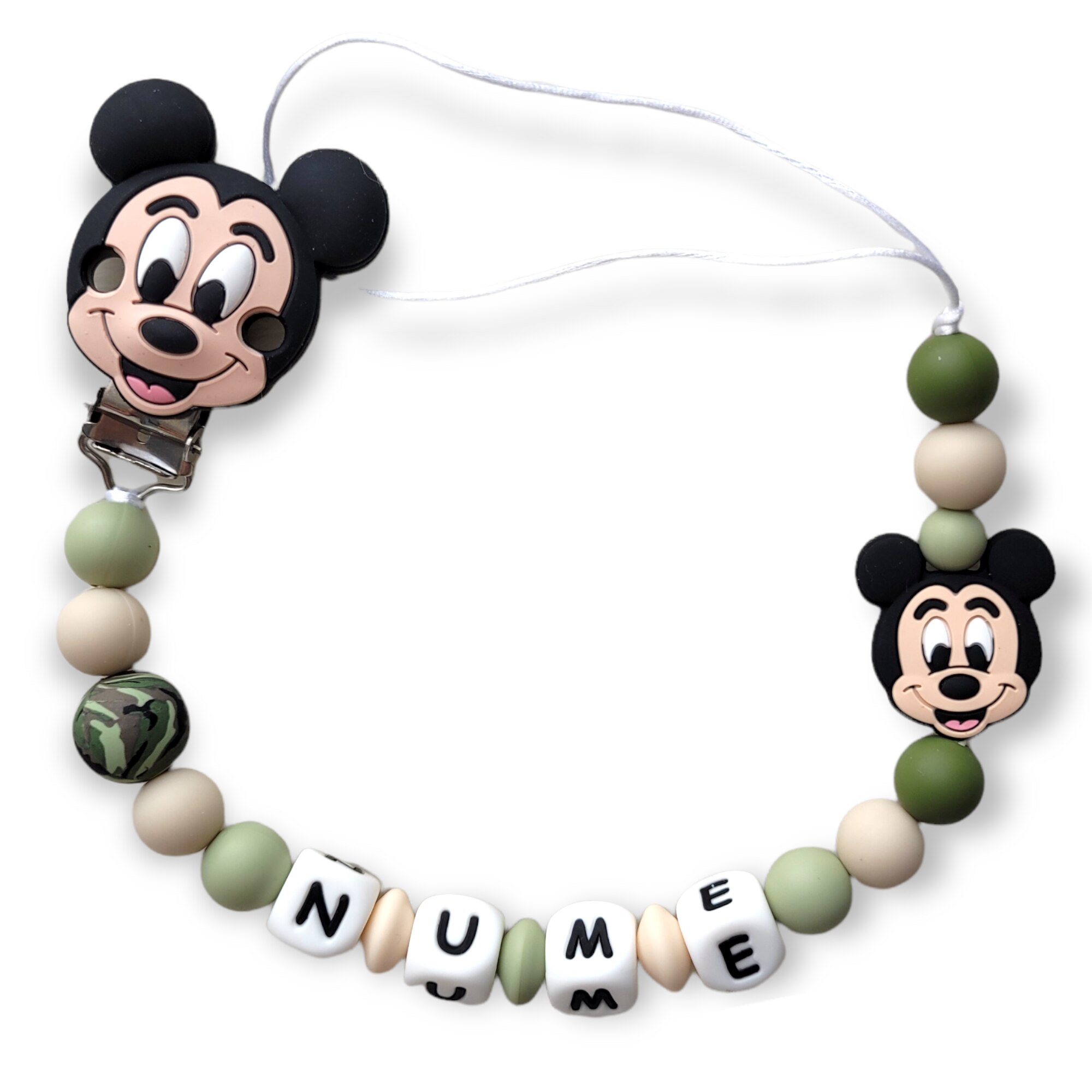 Lantisor suzeta personalizat Mickey verde