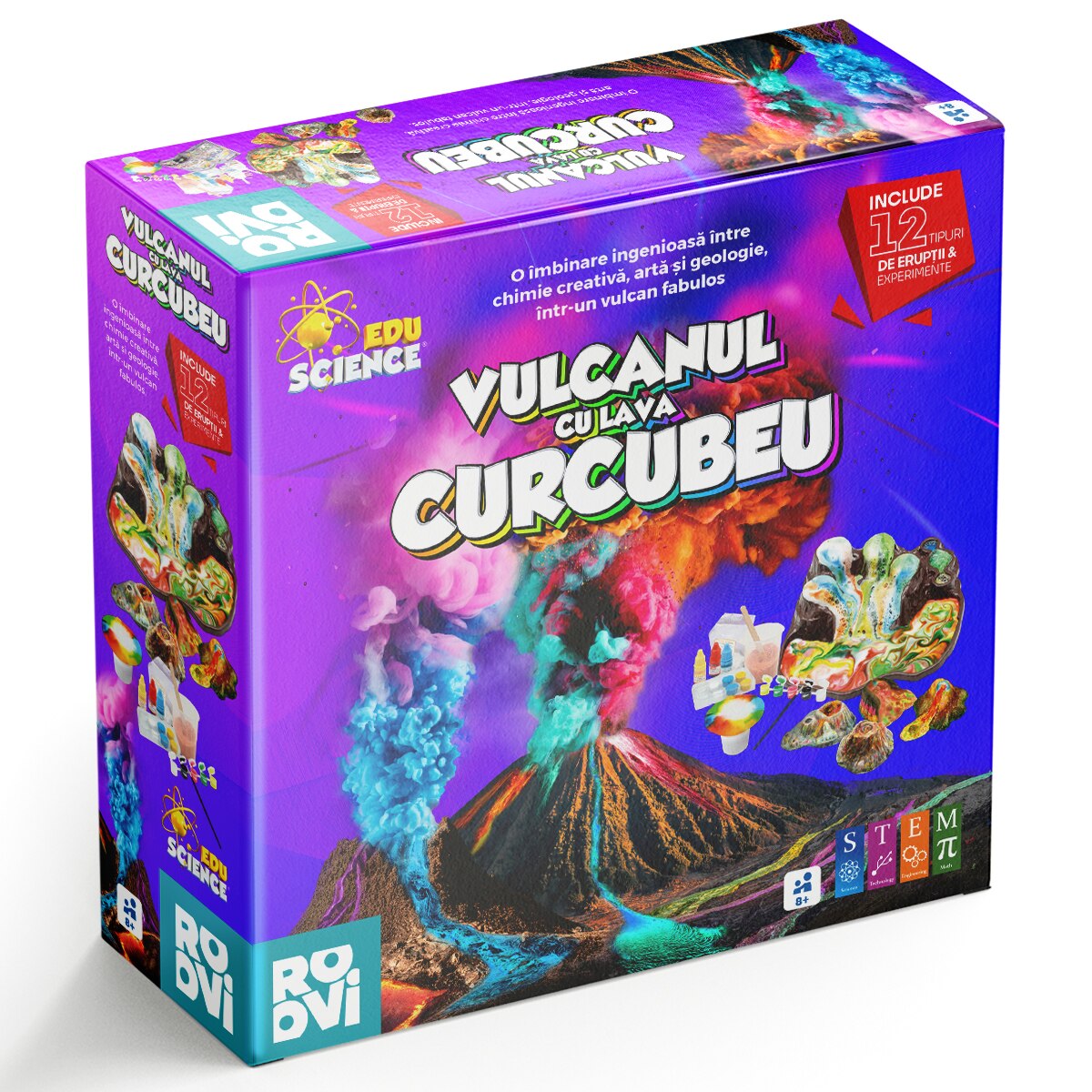 Joc educativ ROOVI Vulcanul cu Lava Curcubeu