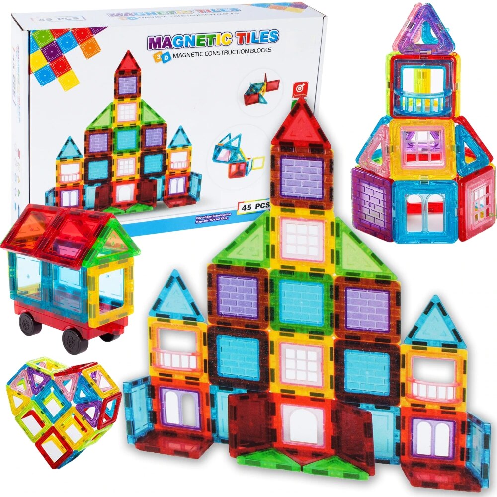 Set Inteligent Constructie Magnetic 45 Piese ISP