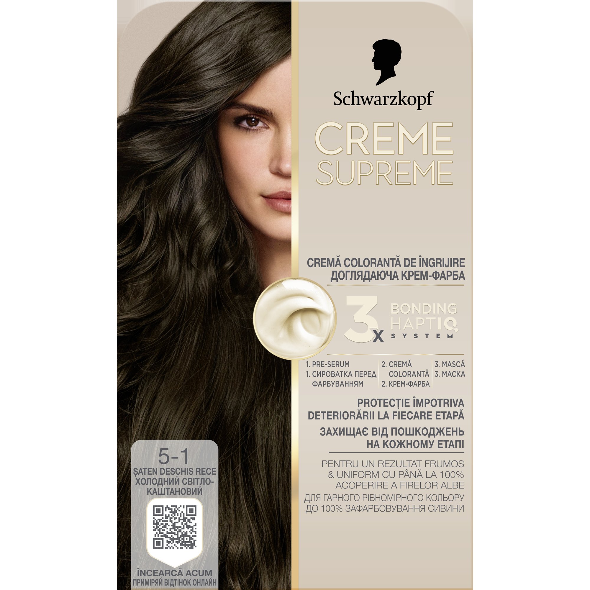 Schwarzkopf Creme Supreme 5-1 Saten Deschis Rece