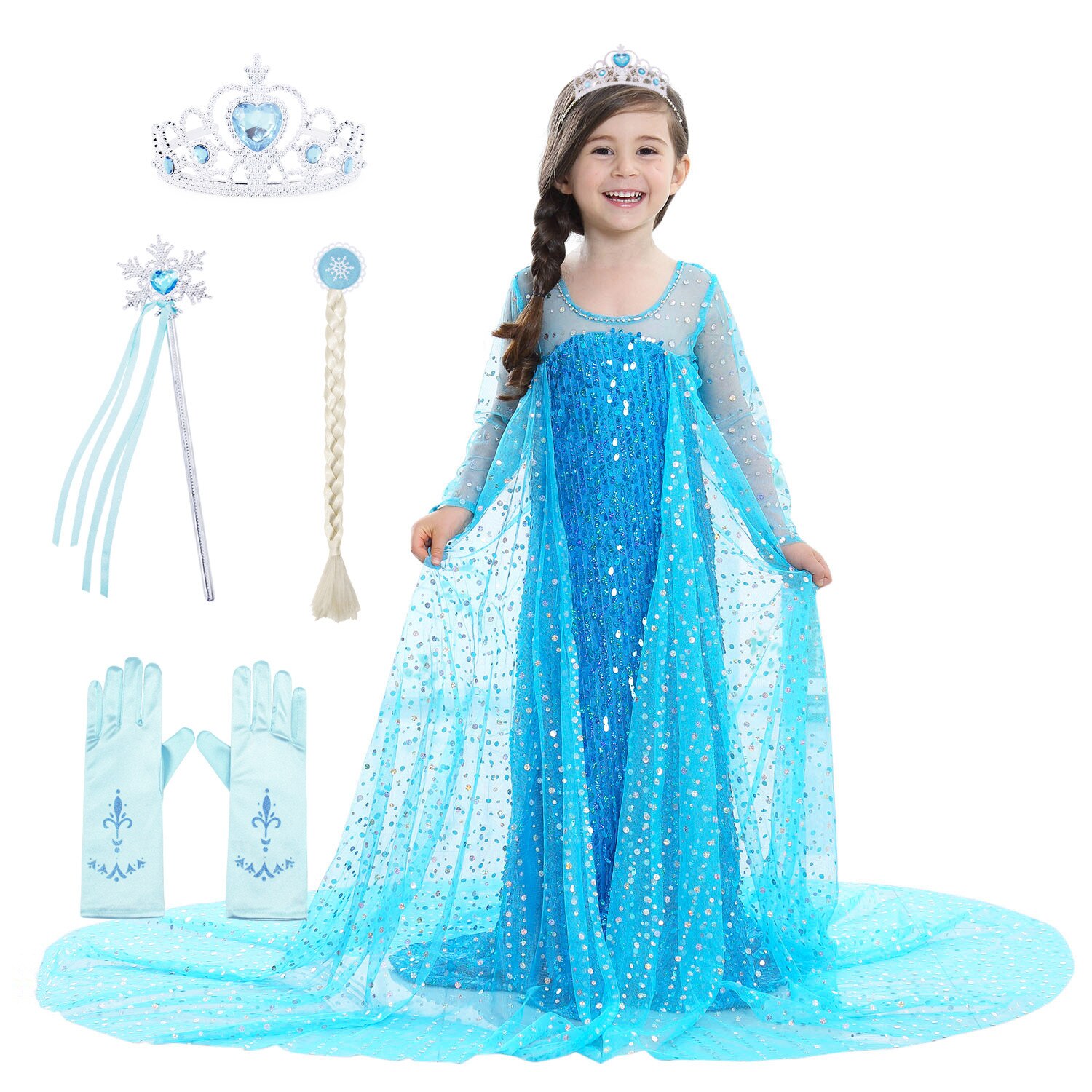 Costum Elsa Frozen AmzBarley 7-8 ani