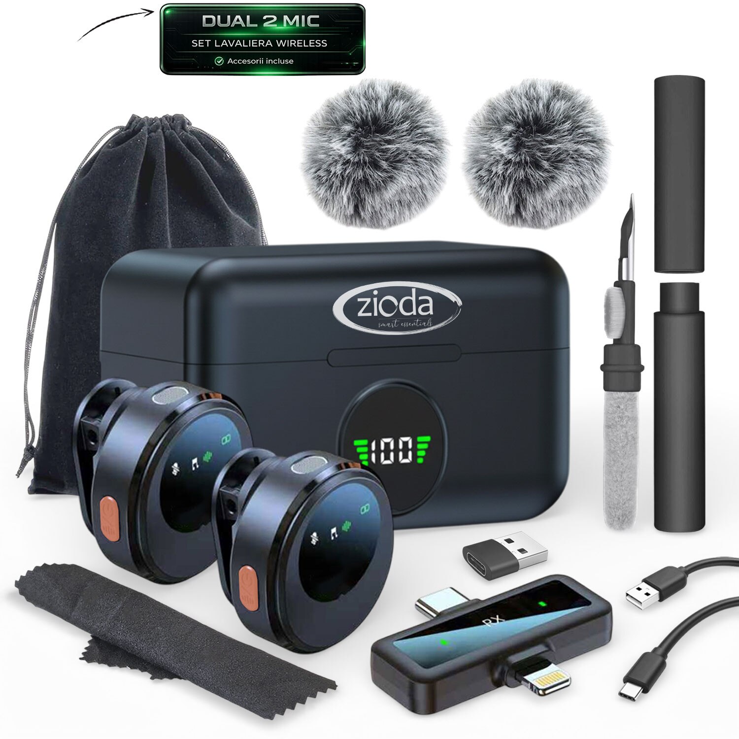 ZIODA Set Lavaliera Wireless