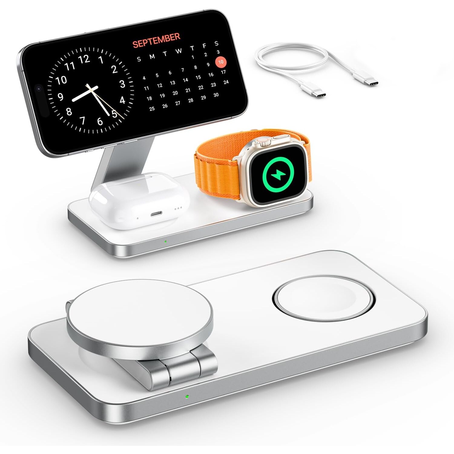 Incarcator Wireless 3 in 1 Portabil Magsafe Elindor