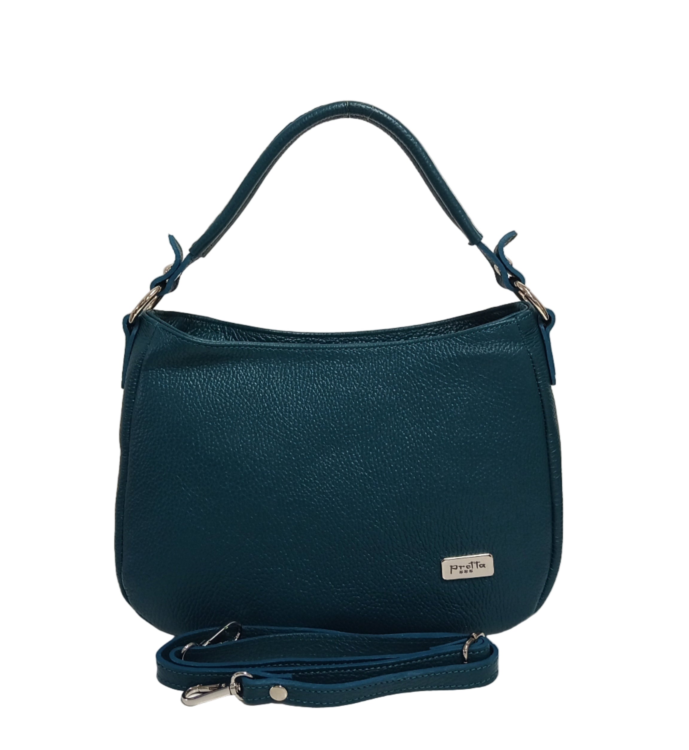 Pretta, geanta incapatoare din piele naturala, verde, 28 x 9 x 20 cm, 1 compartiment