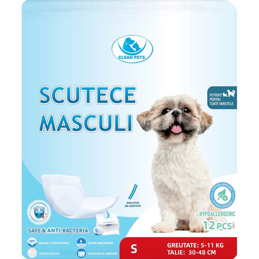 Scutece Clean Pets Masculi S
