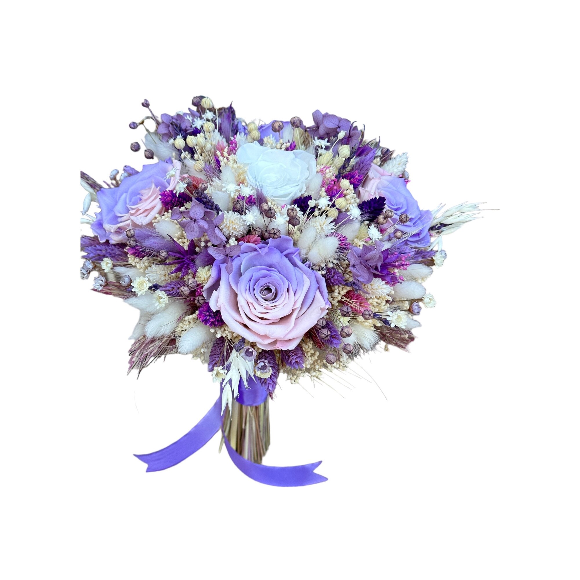 Buchet mare Eventissimi trandafiri criogenați Lila/Mov/Alb