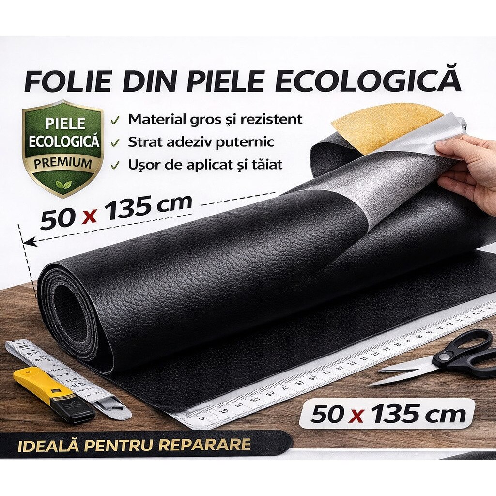 Piele ecologica autoadeziva Negru ORIGINAL DEALS