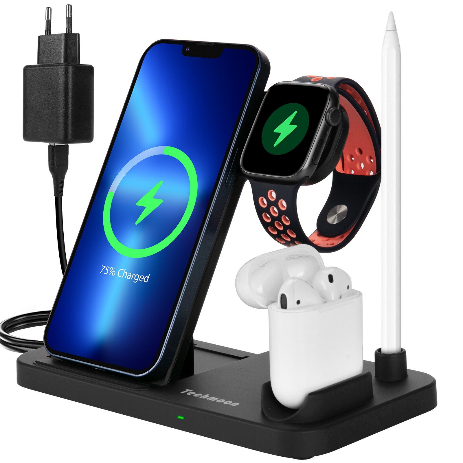 Incarcator Wireless Techmoon Statie 4 In 1