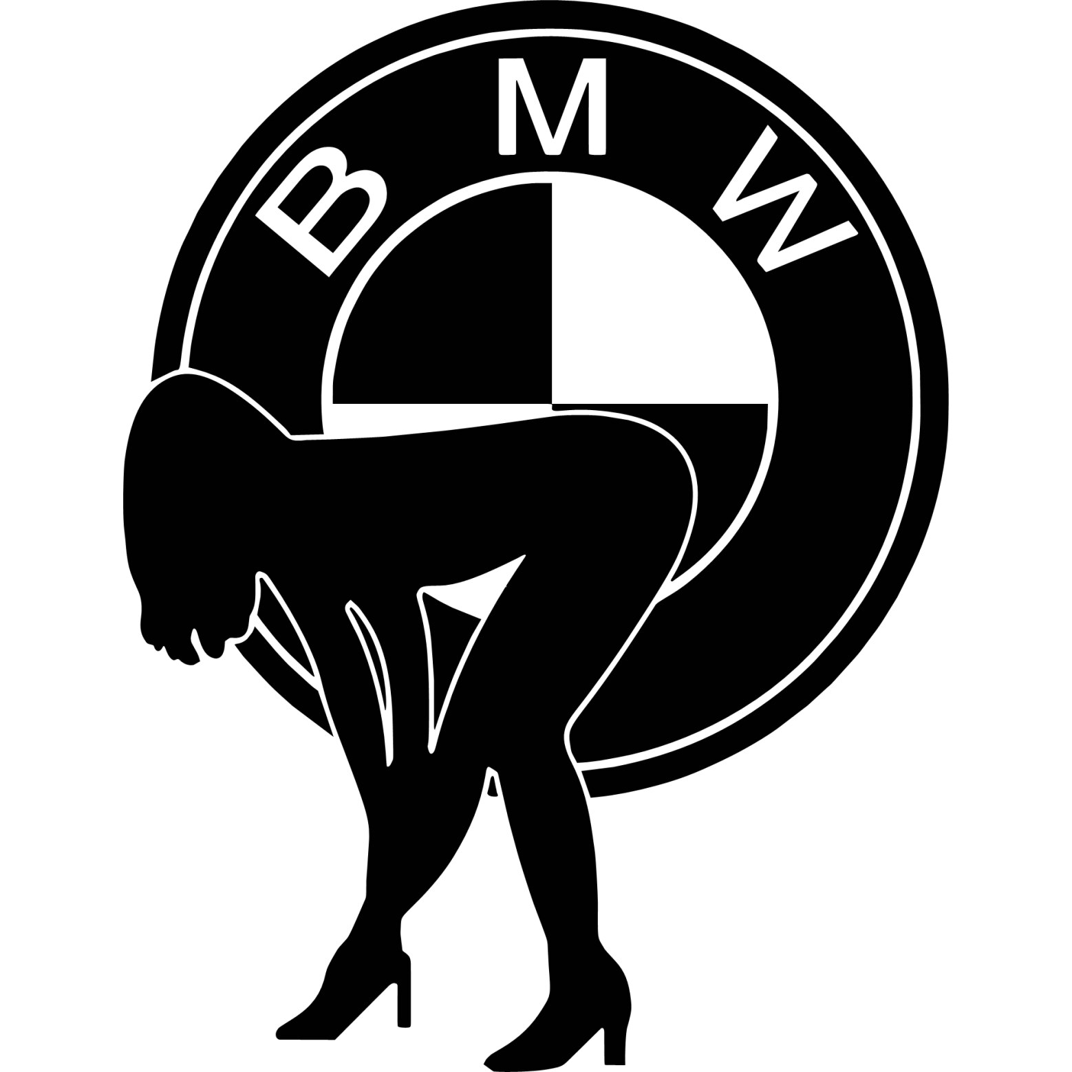Sticker Auto BMW Femeie