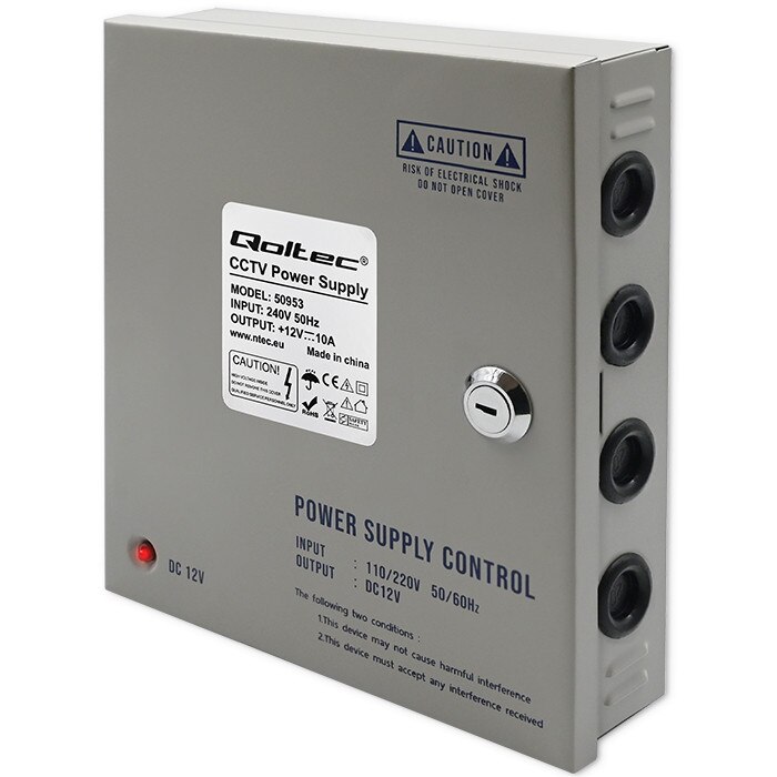 Qoltec 12V 10A 9 Canale