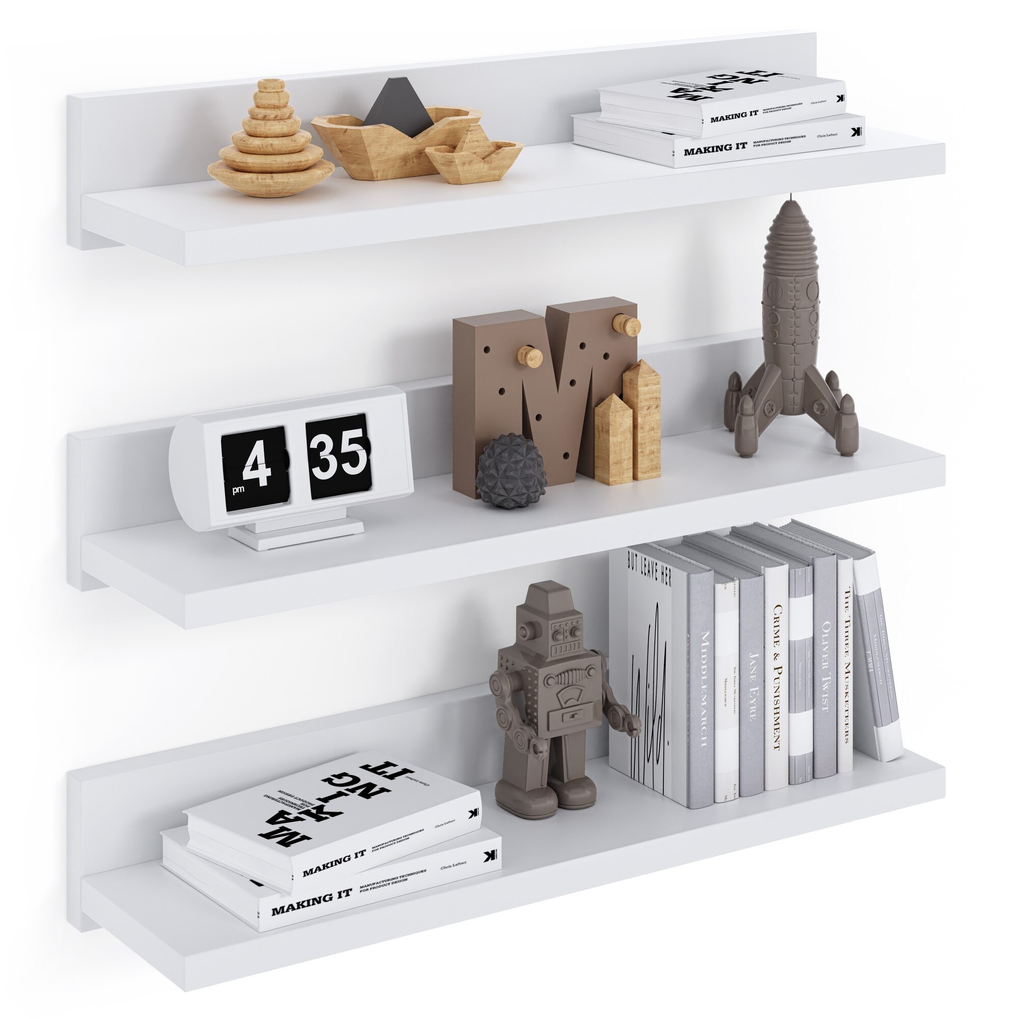 Set 3 Rafturi Alb ComfortCove