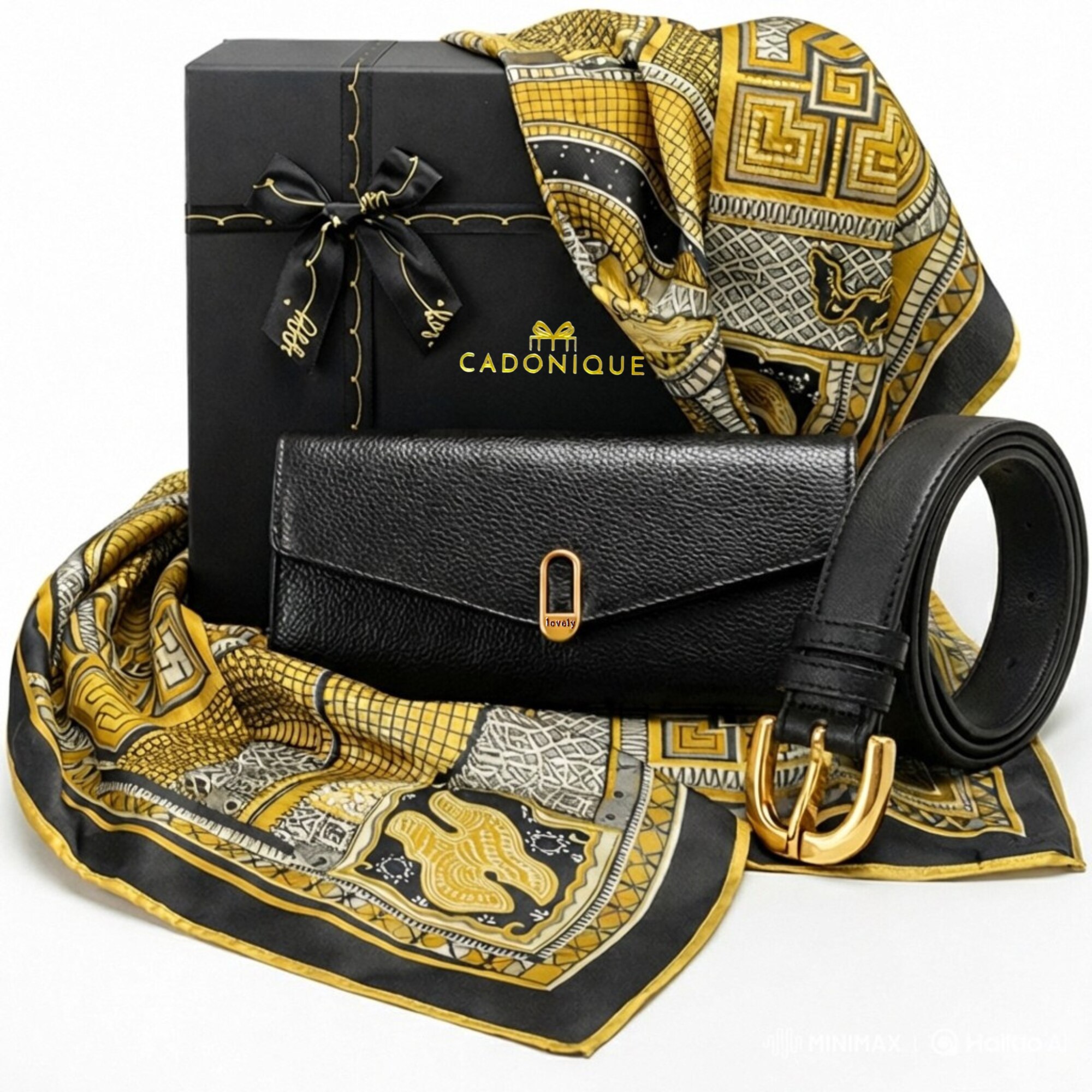 Set cadou CADONIQUE 3 Produse Negru/Auriu