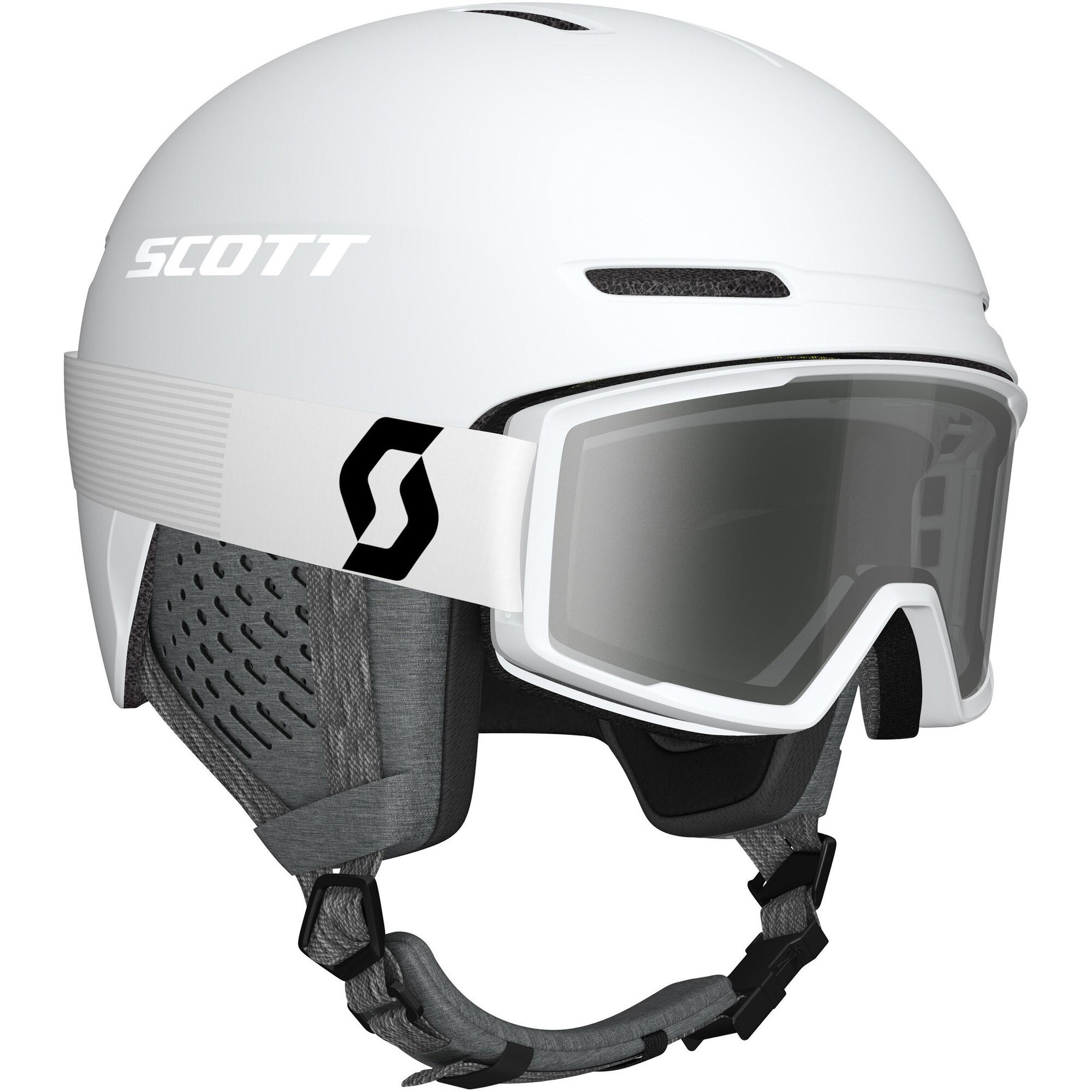 Set casca si ochelari ski Scott Track+Factor Alb