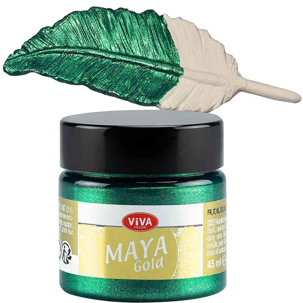 Vopsea VIVA DECOR Maya-Gold Verde smarald 45 ml