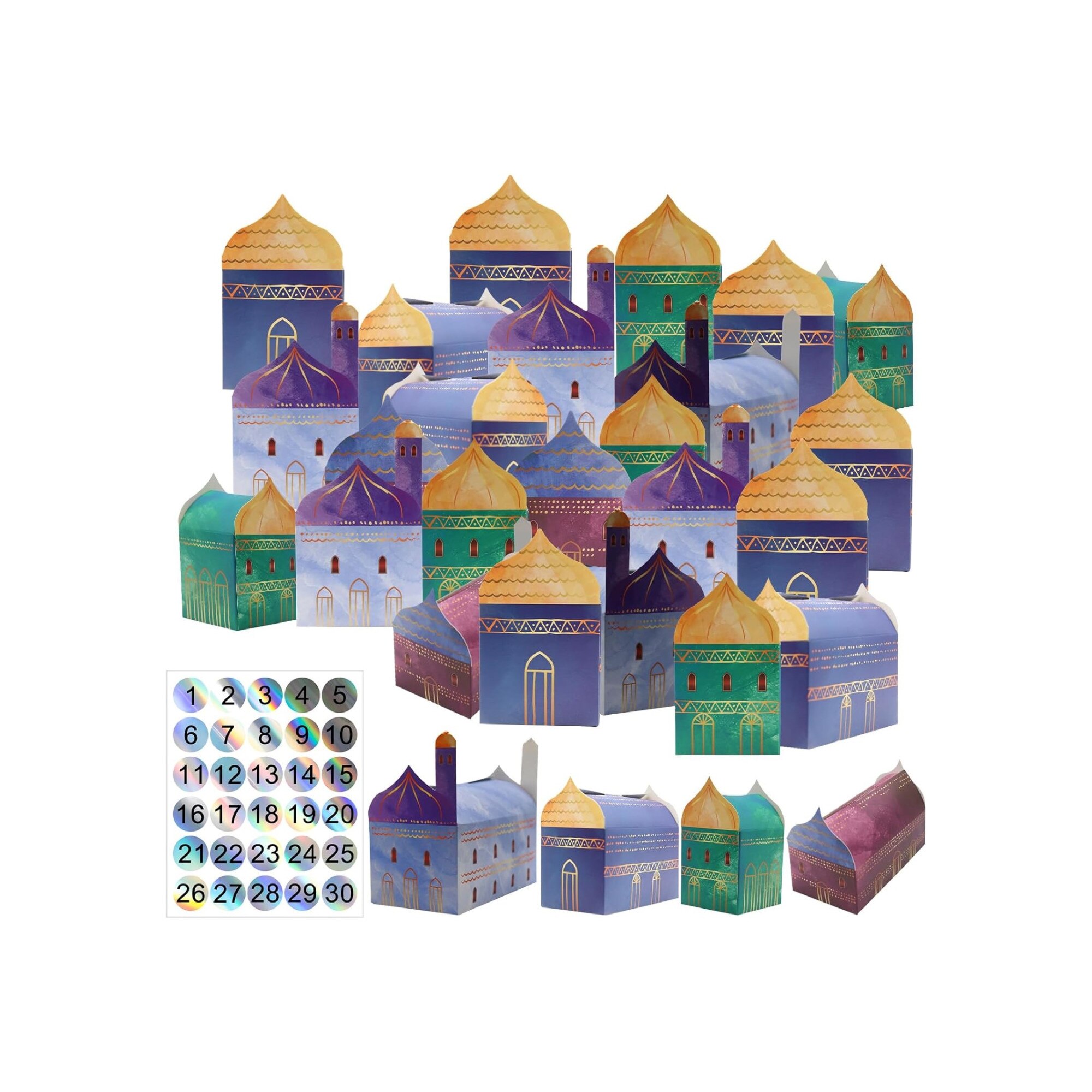 Set 30 cutii marturii multicolor
