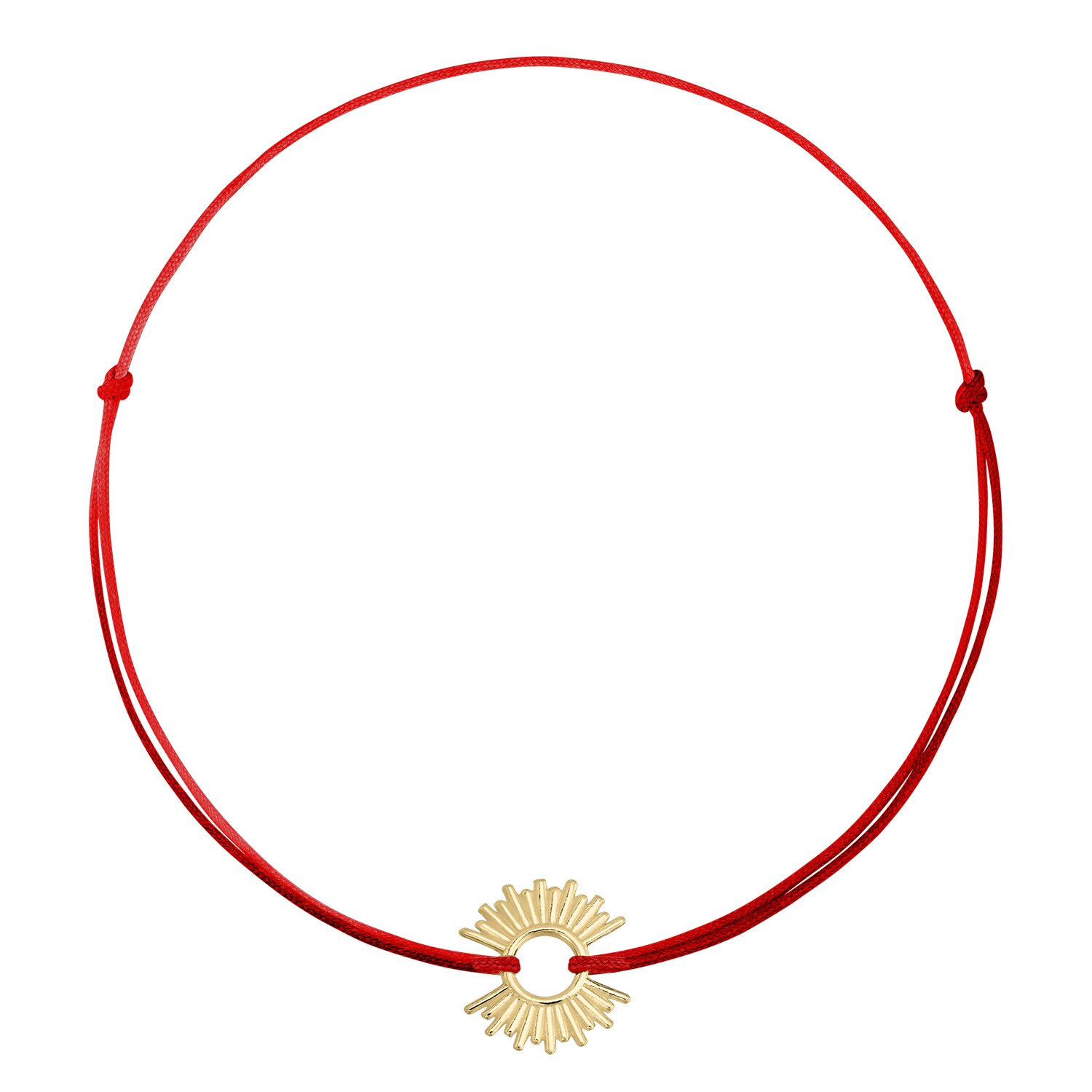Bratara Snur Rosu Soare Argint 925 Placat Aur 18K