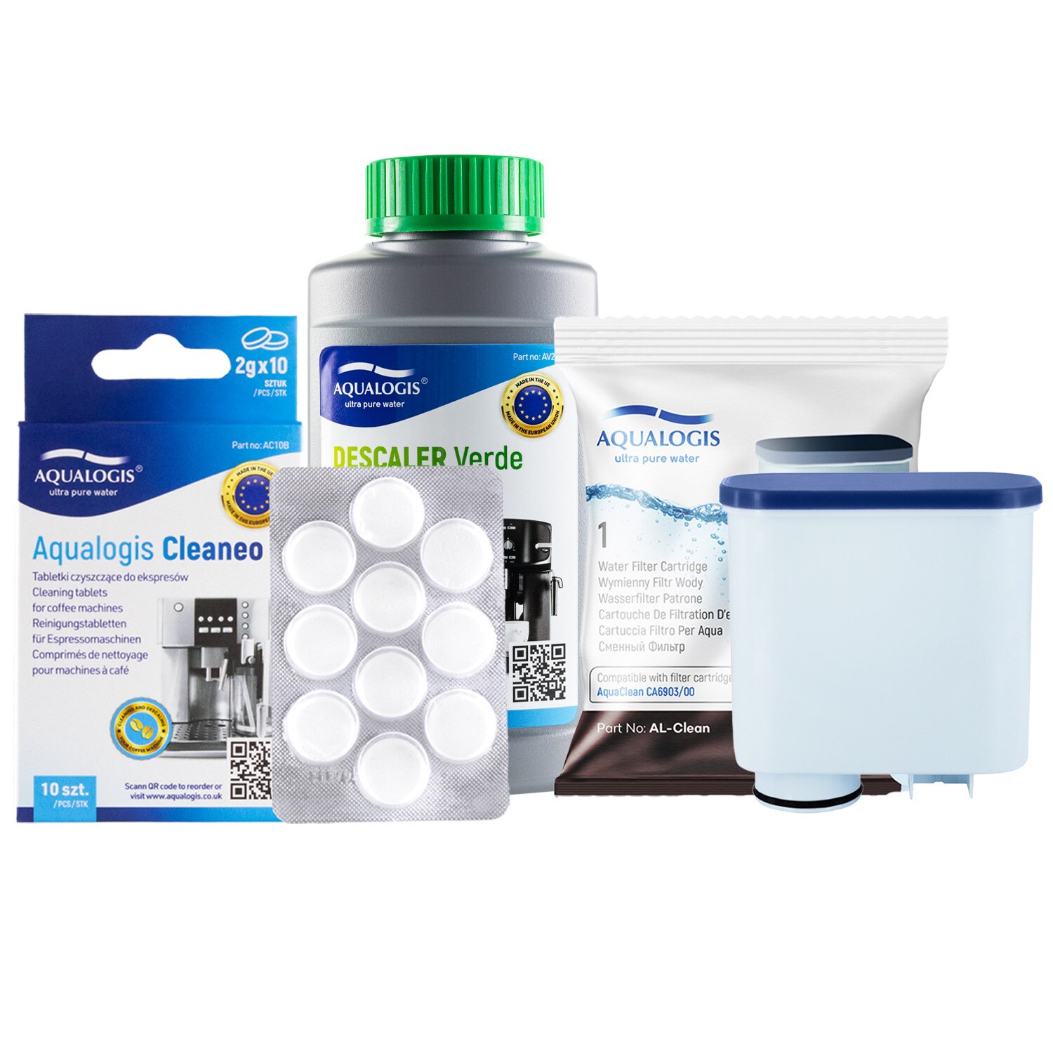 Kit intretinere Aqualogis (Filtru + Tablete + Lichid)