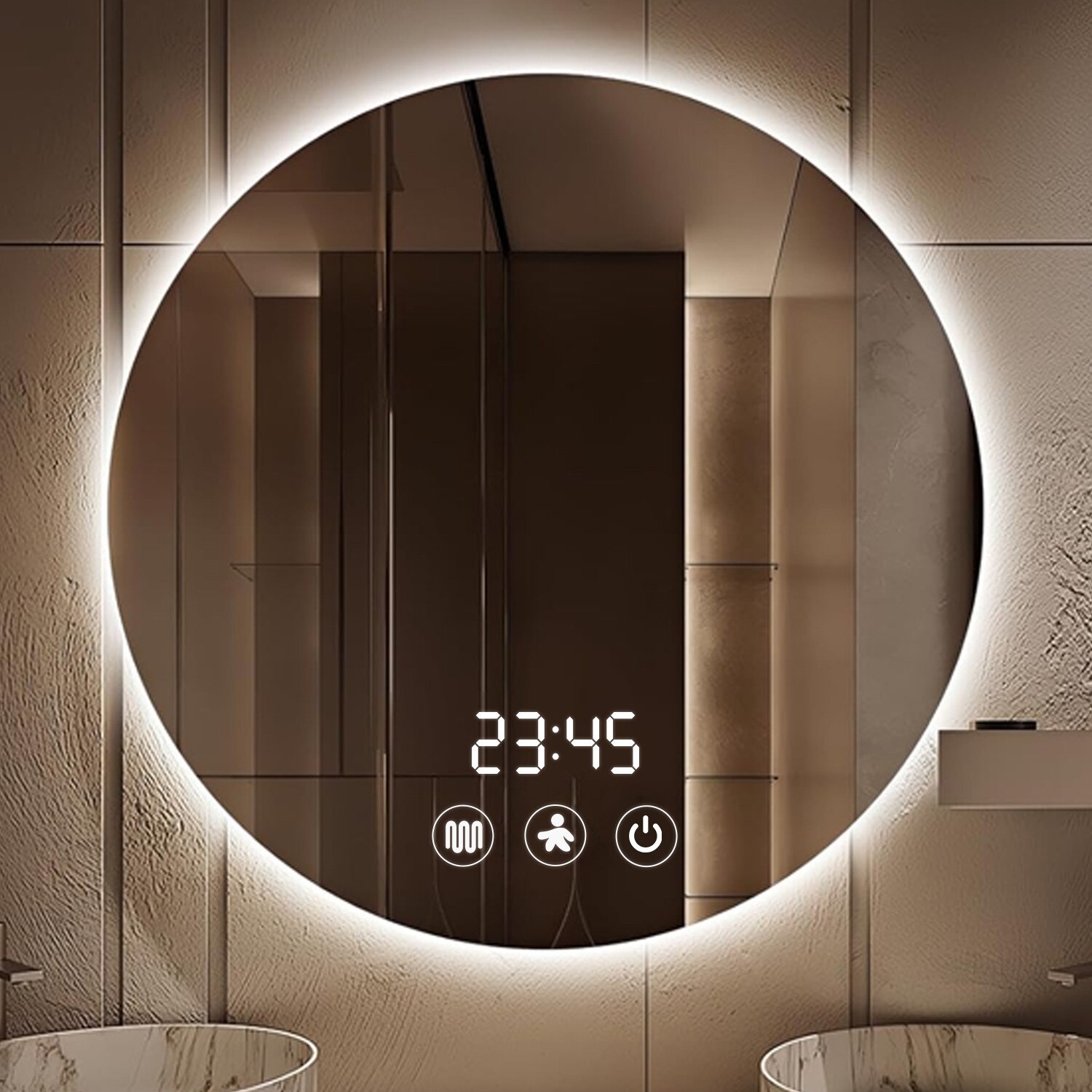 Oglindă LED Hompany 80x80cm